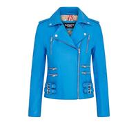 Infinity Leather Chaqueta Motera Retro 100% Cuero Napa Para Mujer