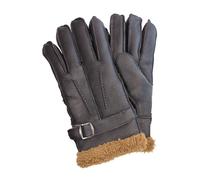 Infinity Leather Guantes de cuero de piel de oveja de lujo marrón para hombre con hebilla
