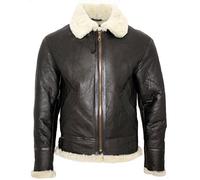 Infinity Leather Hombres Crema Cuero B3 Shearling piel de oveja WW2 bombardero aviador chaqueta