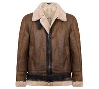 Infinity Leather Hombres Vendimia Marrón Claro B3 Badanas Aviador Volaba Chaqueta de Cuero M