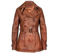Infinity Leather Mujer Coniac Broncearse Vendimia Brando 100% Chaqueta de Cuero de Motorista M