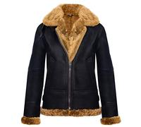Infinity Leather Mujeres de Piel de Oveja Con Capucha Volando Chaqueta de Cuero Con Piel de Jengibre M