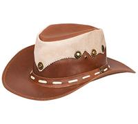 Infinity Leather Sombrero Australiano de Estilo Unisex Vaquero Outback Bronceado Cuero de Ante Bush 2XL
