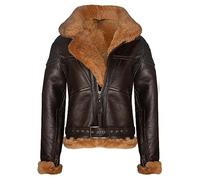 Infinity Leather WWII mujeres RAF Brown Ginger piel de oveja Aviador Flying Chaqueta de cuero