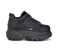 Infinity Leather Zapatillas deportivas de plataforma gruesa de cuero negro para mujer Buffalo 1339-14-2.0