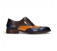 Infinity Leather Zapatos Oxford Tipo Brogue de Cuero Azul y marrón para Hombre Lorenzo Conti Antonin 01, Formales e Informales.