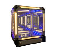 Infinity Mirror Night Light,4D Acrylic Cube Led Bedside Lamp,One Touch Control Switch Endless Abyss Lighting Effect,Futuristic Ambient Light,Gamer Desk Decor,Creative Gift for Men (mixed light)