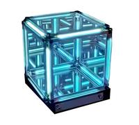 Infinity Mirror Night Light,4D Acrylic Cube Led Bedside Lamp,One Touch Control Switch Endless Abyss Lighting Effect,Futuristic Ambient Light,Gamer Desk Decor,Creative Gift for Men (blue light)
