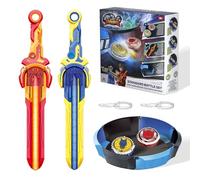 INFINITY NADO peonza Battle Arena Set 2PCS, peonza para niños contra Juguetes con Mini Lanzador de Espadas, para niños y niñas 5 6 7 8 9 10 11 12 años en adelante, Fury Wave Dragon & Blazing War Bear