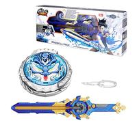 INFINITY NADO Peonza de Metal, con Lanzador de Espadas, peonza iluminada, para niños y niñas a Partir de 5 6 7 8 9 10, Dragón de la Ola de Furia, Azul