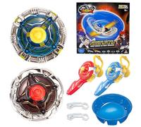 INFINITY NADO Peonzas Battle Arena Set, con 2 Lanzadores magnéticos 2 peonzas metálicas, Juguete Infantil para niños niñas 5 6 7 8 9 10 11 12 Años, Ares' Wings vs Fiery Dragon