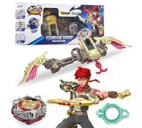 INFINITY NADO S7 Peonza con Lanzador de Arco Aceleración Infinita, peonza metálica Tipo Defensa Rotación hacia la Derecha, Juguetes para niños y niñas a Partir de 5 años, Fiery Blast Wheel, Rojo