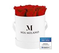 Infinity Roses para el Día de San Valentín para Ella (3 años de conservación) Caja de Rosas de Regalo con auténticas rosas preservadas I Hecho a mano en Alemania (9 Roses, Rojo)