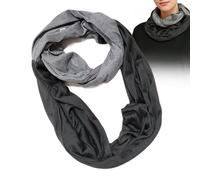 Infinity Scarf - Polyester 180x25x2cm | Loop Neck Warmer Scarf With Zipper Pocket, Color Contrast Travel Wrap Scarfs | For Women Men Daily Commuting Outdoor Skiing Hiking Use