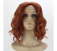 Infinity War Peluca de cosplay Viuda negra Natasha Romanoff Peluca Pelo corto y rizado Juego de roles de Halloween Pelucas de cosplay + Gorra de peluca