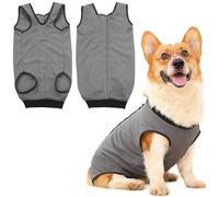 InfiniZer Body para perros después de la cirugía, castración, perra, cuerpo quirúrgico, para perros después de la operación, camiseta antifugas, traje de protección para perros de una pieza (gris, M)