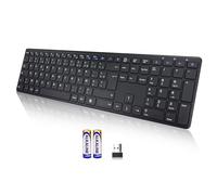 INFINMIND Clavier Sans Fil AZERTY, Ultra-Mince Clavier Silencieux Sans Fil Avec 2,4 G USB Récepteur/Type-C,19 Raccourcis Multimédia Numérique Pavé Longue Batterie Autonomie pour Desktop,Mac,Windows