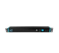 Infitronic - INSV1011 - Regleta PDU de 19 Pulgadas, 1 U, 6 enchufes, con protección contra sobretensiones + 6 x Power Twist True1+ 2 x USB Charging