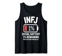 INFJ Batería Social 1% Permaneciendo introvertido Divertido Camiseta sin Mangas