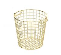 INFJMH Cesto Cesta para la Colada Moderna, Organizador de Alambre de Metal Dorado, Cesta para la Colada con asa, contenedor de Almacenamiento de Ropa Sucia de Hierro Forjado de Lujo nórdico Cesta