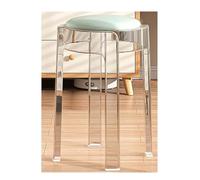 INFJMH Taburetes Juego de 3 taburetes de Bar Modernos, apilables y tapizados de acrílico, de 45 cm, Transparentes, sin Respaldo, for Cocina y Comedor. Comedor(Groen)