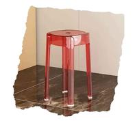 INFJMH Taburetes Taburete de Bar acrílico Transparente, 46 cm/18 Pulgadas, Moderno, sin Brazos, sin Respaldo, Altura del mostrador, Silla de Comedor de Cocina, Completamente ensamblado Comedor(Rot)