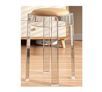 INFJMH Taburetes Taburete de Bar apilable de acrílico, Moderno, Transparente, sin Respaldo, de 45 cm de Alto, pequeño, sin Brazos, for Cocina y Comedor. Comedor(Oranje)