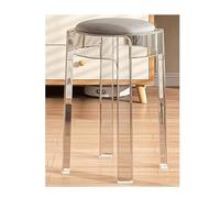 INFJMH Taburetes Taburete de Bar apilable de acrílico, Moderno, Transparente, sin Respaldo, de 45 cm de Alto, pequeño, sin Brazos, for Cocina y Comedor. Comedor(Grey)