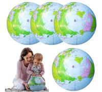 Inflable Del Globo,4pcs Globo del Mundo Inflable Mapa,Pelota De Playa Inflable,Globo Terráqueo Hinchable,Globo de Tierra,Globo TerráQueo De Pvc,Juguetes Inflables De Play