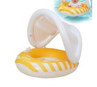 Inflable para Asiento de Bebé con Toldo Anti UV - Flotador de Piscina Infantil de 55x52 cm 1-4 Años | Toldo con de Seguridad de PVC, protección Solar | Asiento de natación para bebé,