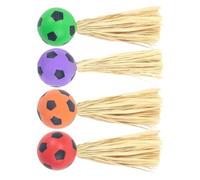 inflable para gatos, juego de bolas interactivas 2 en 1, 4 piezas de 4 x 12 cm, diseño de cola de plumas, de ejercicio para gatos, juego de simulación de caza estimulante, adecuado