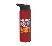 Inflación se comió mi disfraz de Halloween divertido disfraz de zombi Stainless Steel Insulated Water Bottle