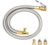 Inflador de compresor de aire portátil con pantalla digital 30LPM tasa de flujo de 220 W de potencia, apto para neumáticos de coche, motocicleta, bicicleta, tubo inflable con juego de 3 adaptadores