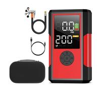Inflador De Neumáticos Compresor De Aire De Coche De 200PSI Con Batería, Inflador De Neumáticos Eléctrico Portátil De 10000mAh For Bomba De Aire De Coche, Bomba Inflable De Neumáticos(Red)
