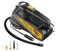 Inflador de Neumáticos Compresor de Aire Portátil 150PSI, 12V DC Sin Cable 6X Más Rápido Auto Bomba con Manómetro Digital y Luz de Emergencia para Neumáticos de Coche, Motocicleta, Bicicleta, Bola