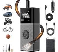 Inflador de Neumáticos Compresor de Aire Portátil - 5X Más Rápido 180PSI Bomba de Aire Inalámbrica para Neumáticos de Coche con Manómetro Digital y Apagado Automático, Luz LED de Emergencia Bomba Inal