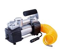 Inflador de neumáticos de 12 V de TIREWELL, bomba de metal de accionamiento directo de doble cilindro para trabajo pesado, compresor de aire con clip de batería y manguera extendida de 5 m