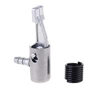 Inflador de neumáticos de latón en compresor de portabrocas de aire, extremo de manguera de inflado portátil con conector de púas encendido con manómetro