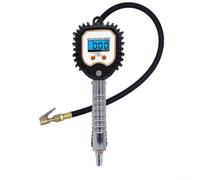 Inflador de neumáticos digital 0-255 PSI con manguera, medidor de presión de aire digital de metal ABS para neumáticos robusto, inflador de neumáticos para coche, moto, taller, para profesional