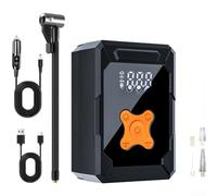 Inflador de neumáticos digital, compresor de aire portátil, bomba inalámbrica para coche con linterna LED, para inflado rápido de 25 l/min, parada automática, 9 x 5,5 x 13 cm