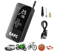 Inflador de neumáticos inalámbrico EAFCAuto de 150 PSI para coche, con manguera integrada, compresor de aire para coche, motocicleta, balón, pantalla digital, iluminación y bomba de aire.