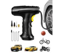 Inflador de neumáticos inalámbrico recargable, compresor de aire de 4000 mAh, inflador de neumáticos de coche, 12 V/120 W/150 PSI/10.5 bar, bomba de neumáticos digital eléctrica de mano, 4 adaptadores