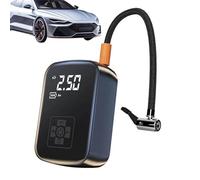Inflador De Neumáticos Para Coche, con Luz LED Manómetro Inalámbrico, Inflador Portátil Para Neumáticos De Coche, para Bicicleta Patinete Eléctrico Moto Flotadores de Piscina Aire Libre y Viajes por C