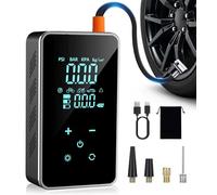 Inflador de neumáticos portátil - 18.000 mAh y 150 PSI - Compresor de aire portátil para neumáticos de coche - Bomba de aire inalámbrica de doble valor - Bomba de bicicleta con indicador de neumáticos