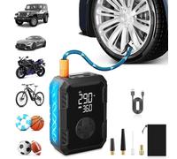 Inflador de neumáticos portátil compresor de aire - Bomba de neumáticos de bicicleta inalámbrica de 150 PSI recargable, apagado automático, pantalla digital, inflado rápido para neumáticos de coche