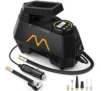 Inflador de neumáticos portátil con compresor de aire de 12 V CC para neumáticos de coche con manómetro digital y luz LED de emergencia - Accesorios para coche, bomba portátil para moto, bicicleta