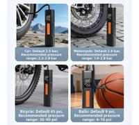 Inflador de neumáticos portátil de 80 W, doble cilindro, llenado rápido | Presión preestablecida automática, arranque con un botón, libertad inalámbrica, potencia de 12 V, se adapta a la mayoría de