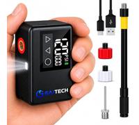 Inflador Eléctrico Bicicleta 120 PSI, Bomba de Bicicleta Portátil Recargable con Luz LED y Pantalla Digital, Hinchador Eléctrico Compacto Compatible Presta y Schrader, Inflado Rápido MTB y Carretera