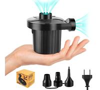Inflador Electrico, Bomba De Aire Eléctrica Portátil, 2 en 1 Bomba De Aire Eléctrica con 3 Boquillas, Hinchador Inflador Electrico Portátil para Colchones, Piscinas, Juguetes Hinchable