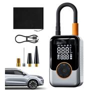 Inflador inalámbrico de neumáticos - Compresor de aire portátil 150psi | Pantalla LCD digital con apagado automático | Banco de energía de alta presión para coche, moto, bicicleta | Bomba de aire de